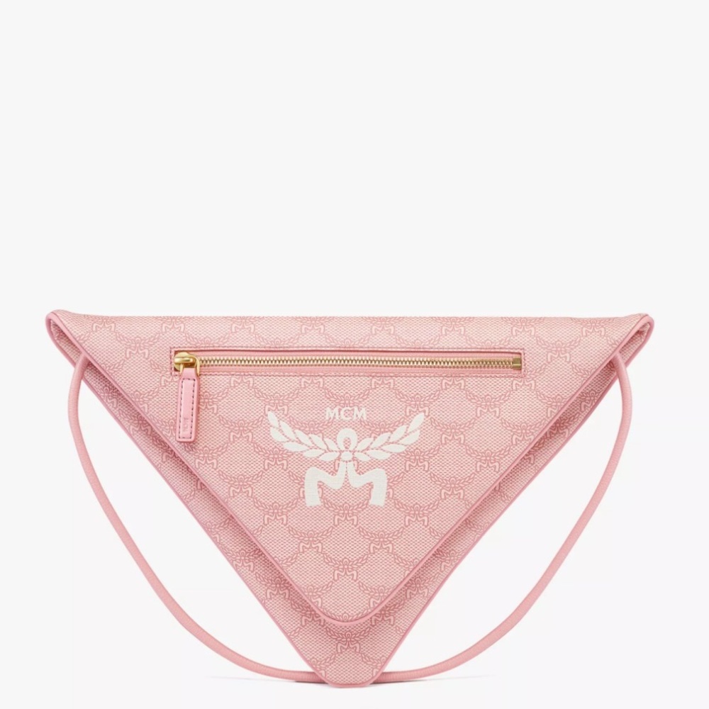 MCM Himmel Triangle Pouch in Lauretos Soft pink color NWT